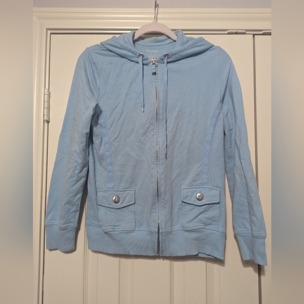 Madison blue zip-up hoodie (Size Small)
